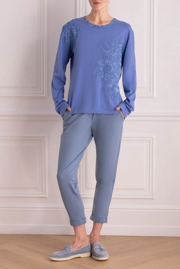 Ermanno Scervino woman blue cotton jumper for women buy with prices and photos 131998 - photo 2