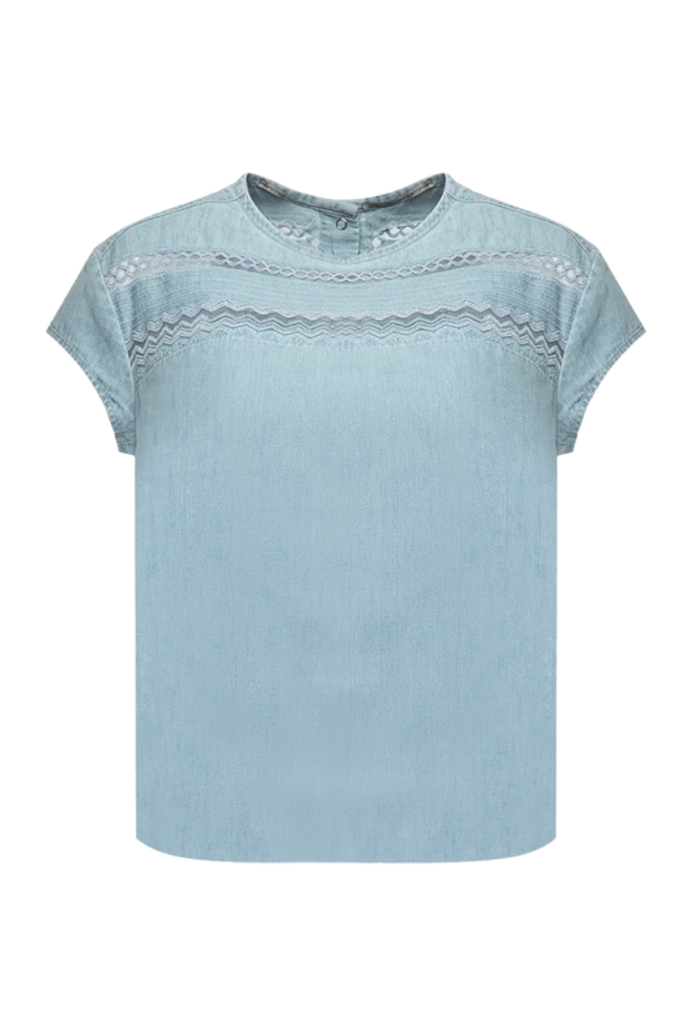 Ermanno Scervino woman women's blue cotton top buy with prices and photos 132010 - photo 1