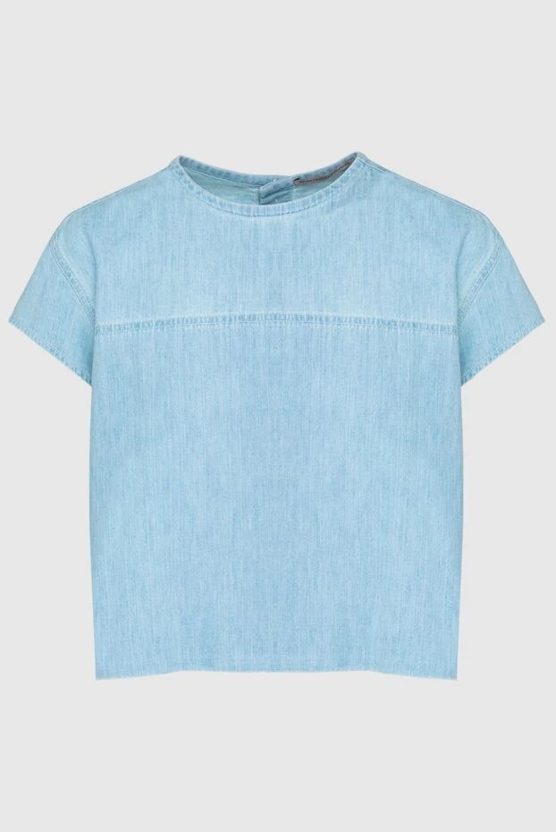Ermanno Scervino женские футболка из хлопка голубая женская купить с ценами и фото 132011 - фото 1