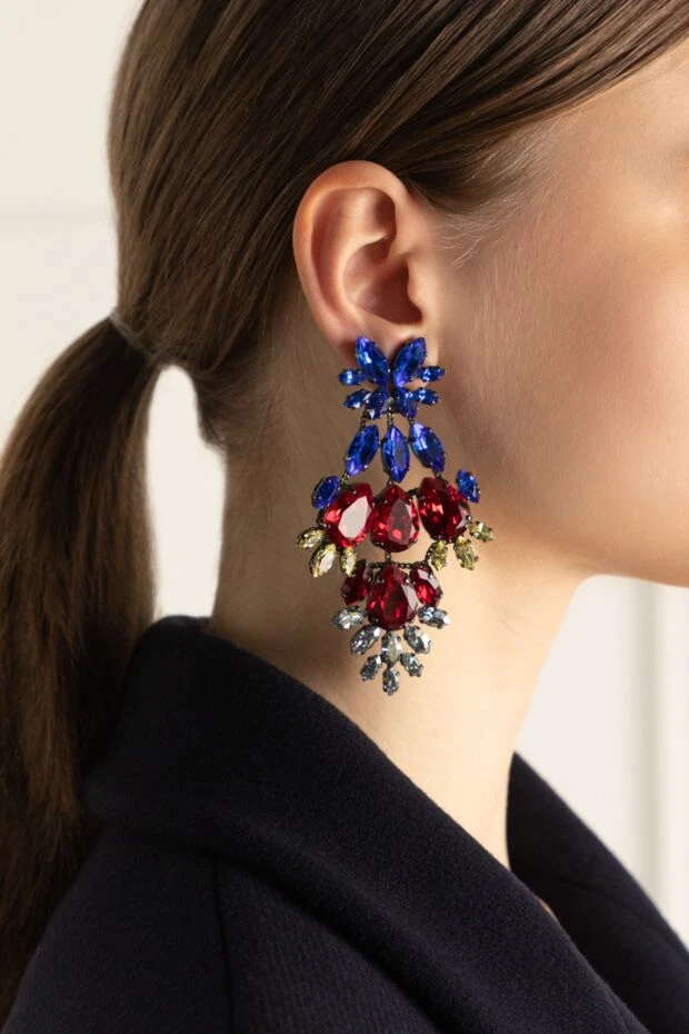 Ermanno Scervino woman red metal and crystal clips for women buy with prices and photos 132046 - photo 2