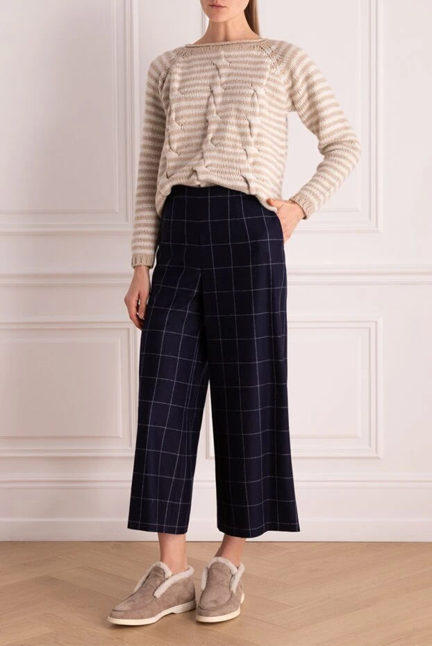 Malo woman blue wool trousers for women buy with prices and photos 132185 - photo 2