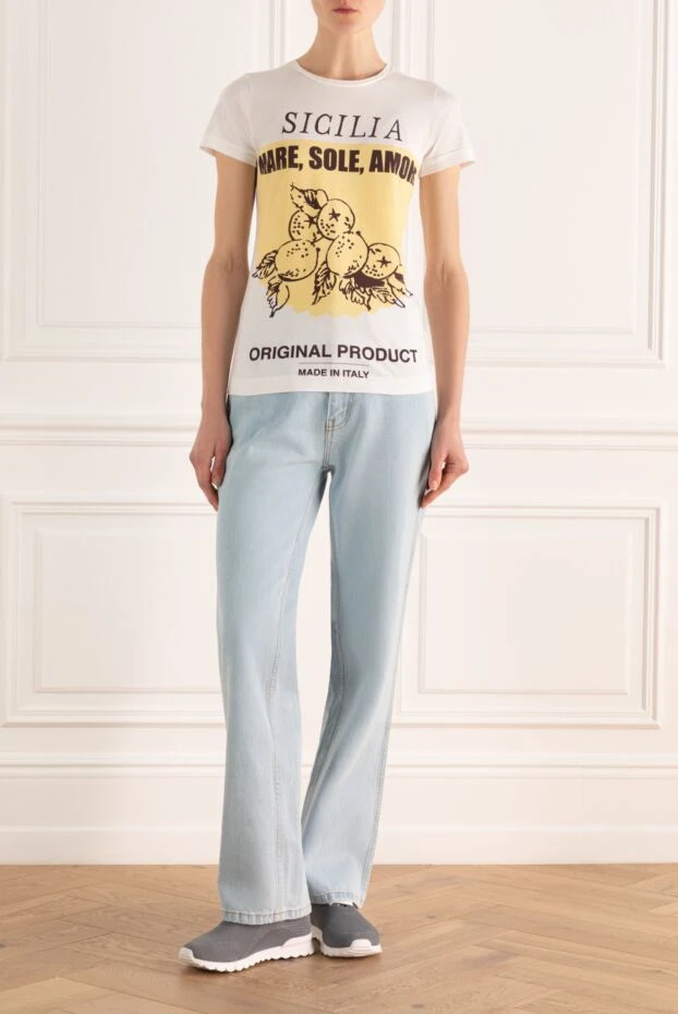 Dolce & Gabbana женские футболка из хлопка белая женская купить с ценами и фото 132282 - фото 2
