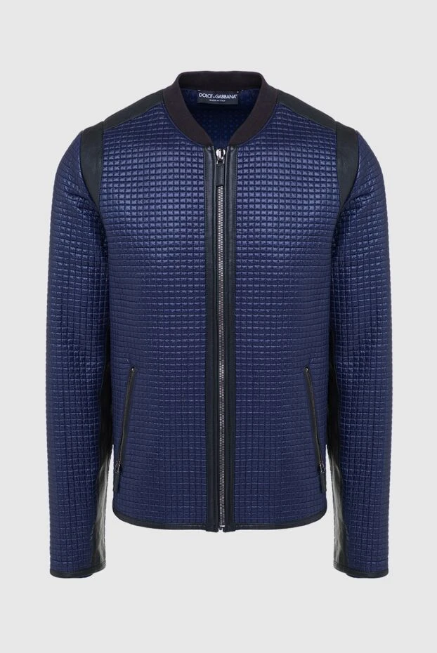 Dolce & Gabbana man polyamide and leather jacket blue for men 132331 - photo 1