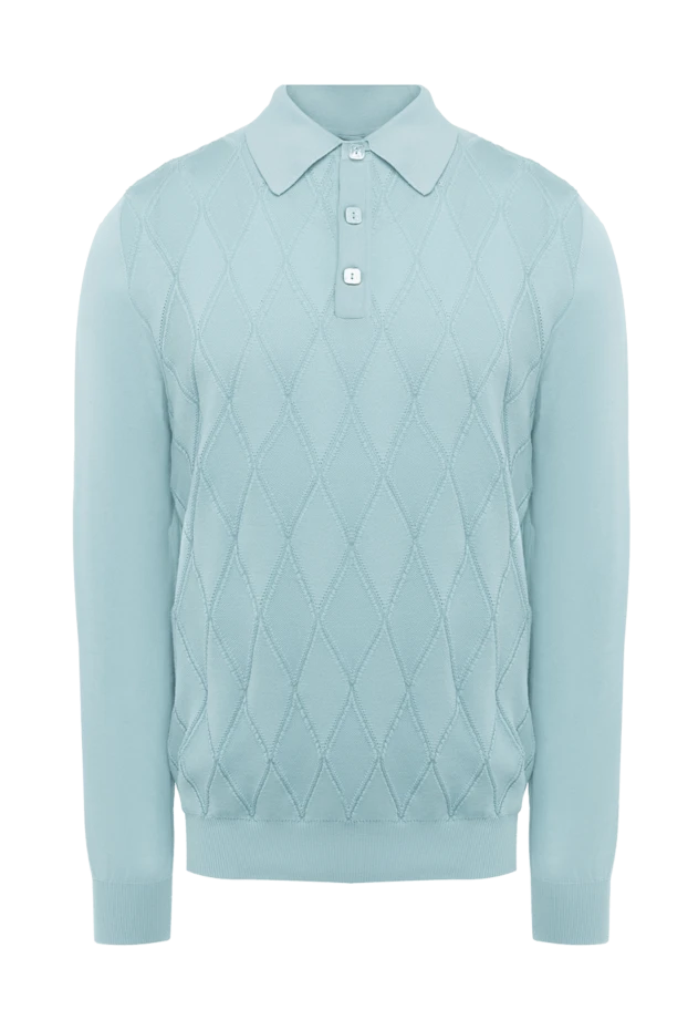 Billionaire man silk and cotton long sleeve polo blue for men buy with prices and photos 132339 - photo 1