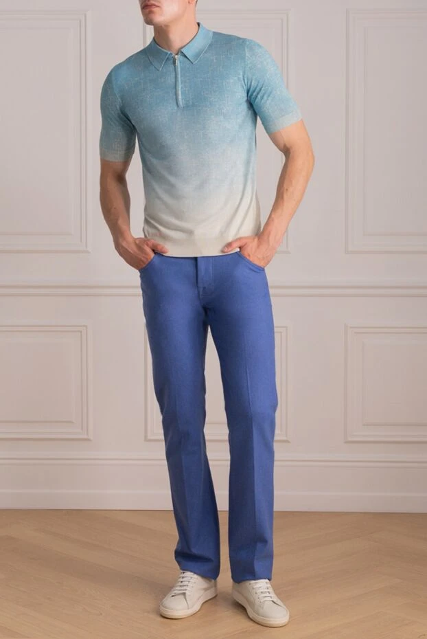 Jacob Cohen man blue wool trousers for men buy with prices and photos 133071 - photo 2