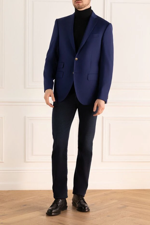 Sartoria Latorre мужские пиджак из шерсти синий мужской купить с ценами и фото 133254 - фото 2