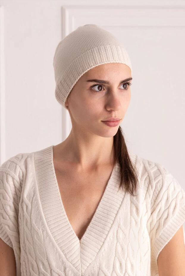 Casheart woman beige cashmere hat for women 133326 - photo 2