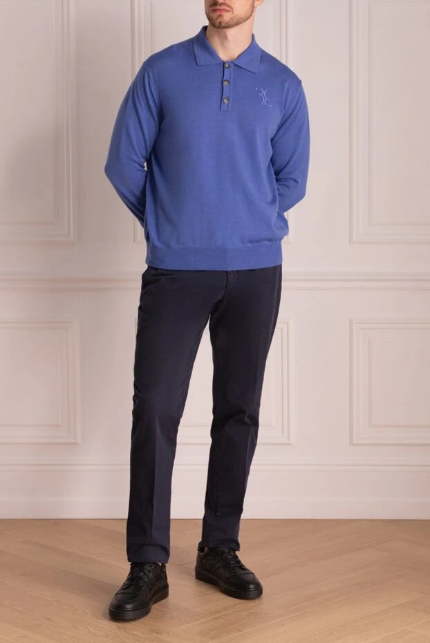 Billionaire man blue wool long sleeve polo for men buy with prices and photos 133380 - photo 2
