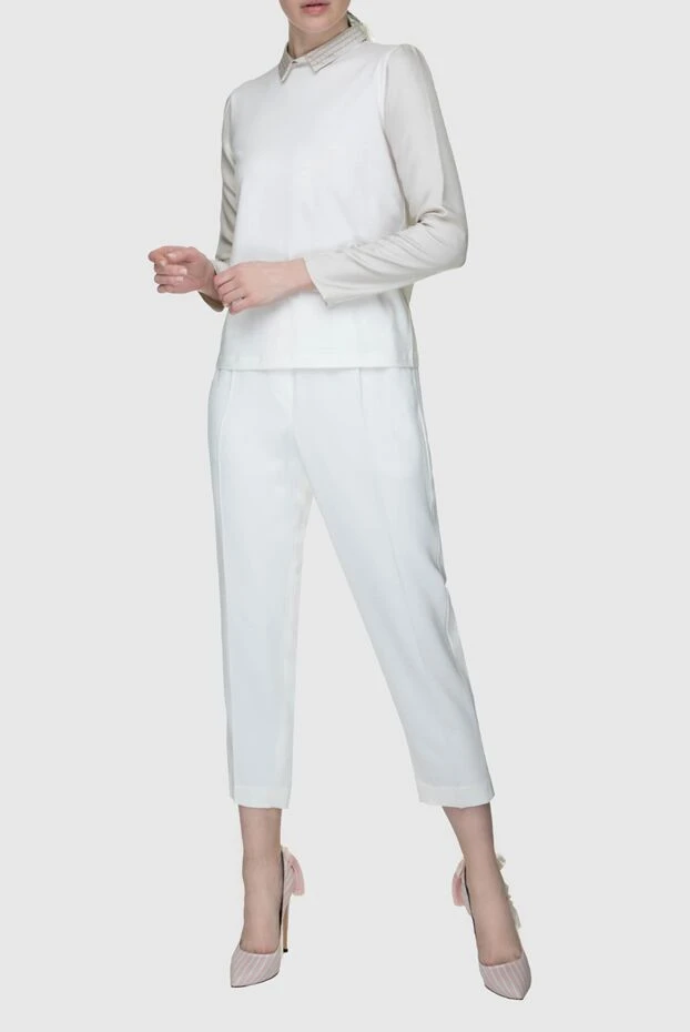 Fabiana Filippi женские блуза из хлопка белая женская купить с ценами и фото 133470 - фото 2