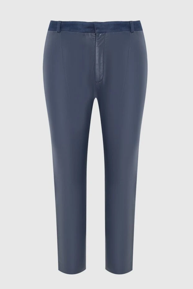 Joseph женские брюки из кожи синие женские купить с ценами и фото 133486 - фото 1