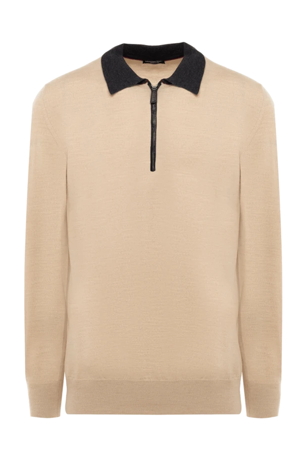Massimo Sforza man long sleeve polo in wool, silk and cashmere beige for men buy with prices and photos 133490 - photo 1
