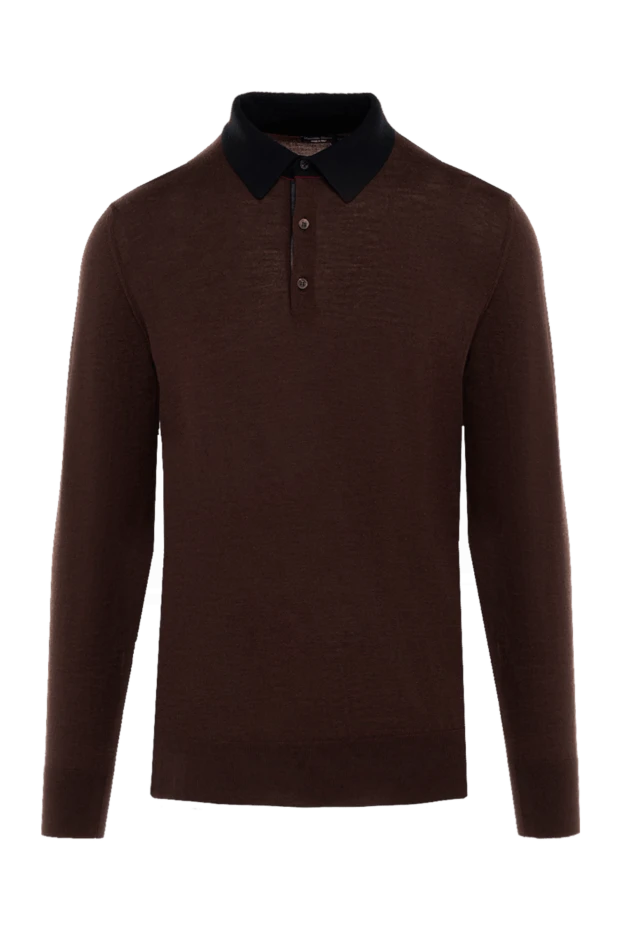 Massimo Sforza man wool, silk and cashmere long sleeve polo brown for men buy with prices and photos 133491 - photo 1