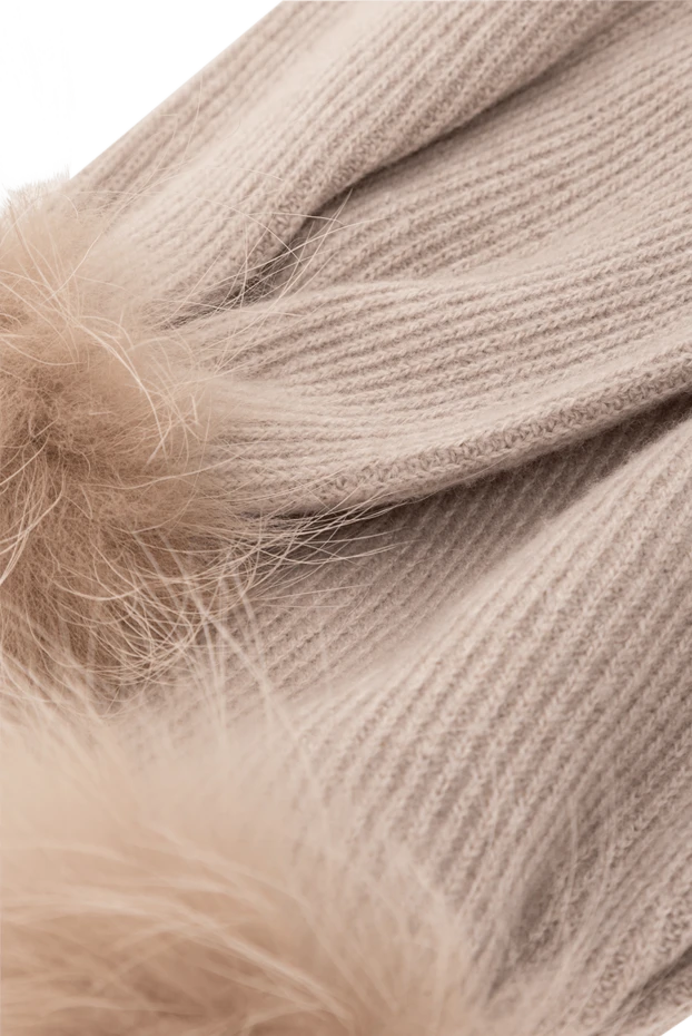 Fabiana Filippi women's beige scarf with fluffy pompoms 133537 - photo 3