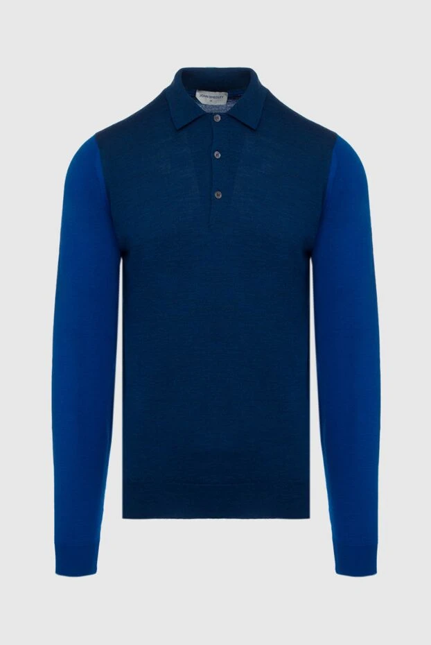 John Smedley man men's blue long sleeve wool polo buy with prices and photos 133552 - photo 1