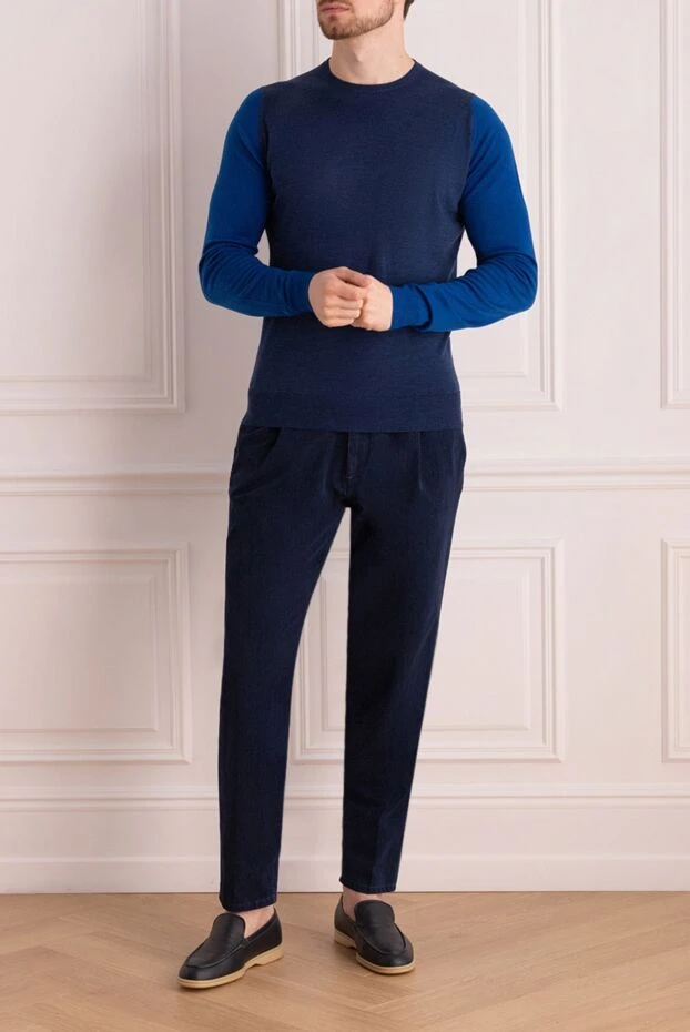 John Smedley man wool jumper blue for men 133553 - photo 2