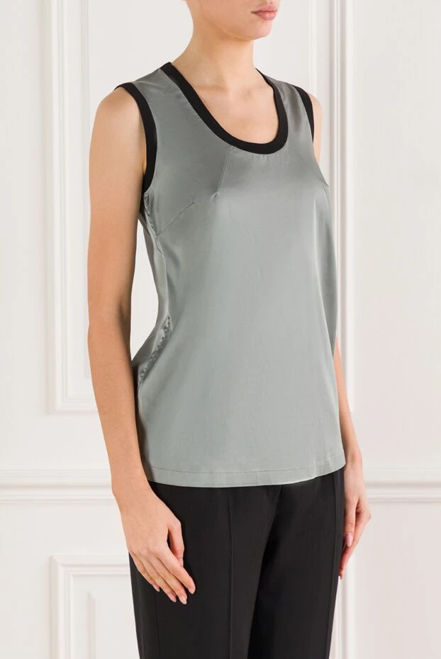 Dolce & Gabbana women's top in smooth fabric with black neckline trim 133682 - photo 3