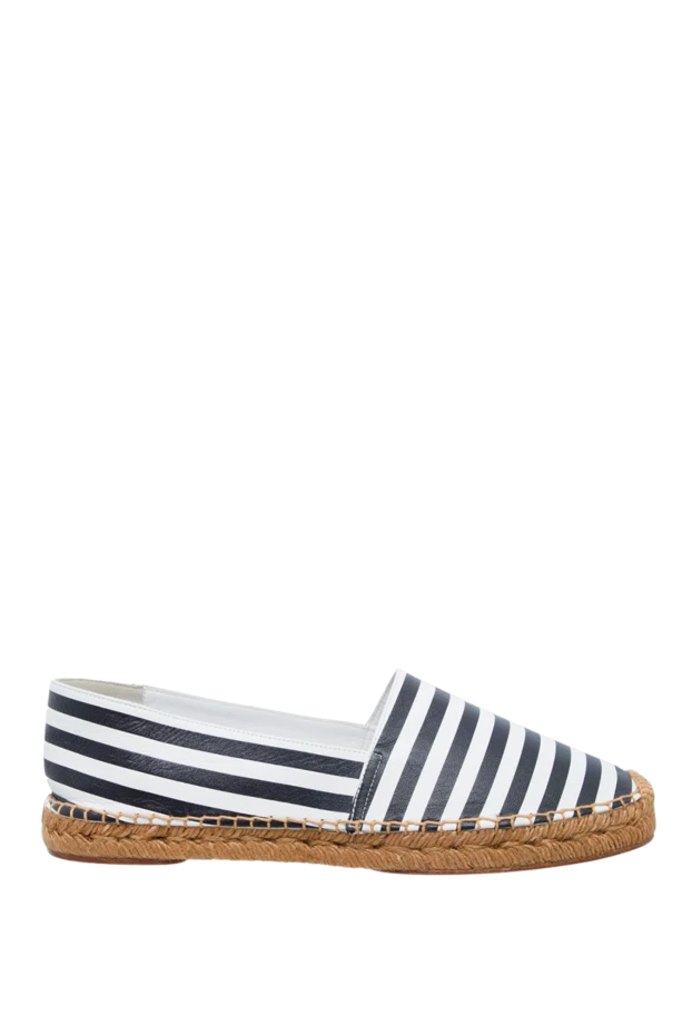 Dolce & Gabbana women's white leather espadrilles with striped print 133750 - photo 1