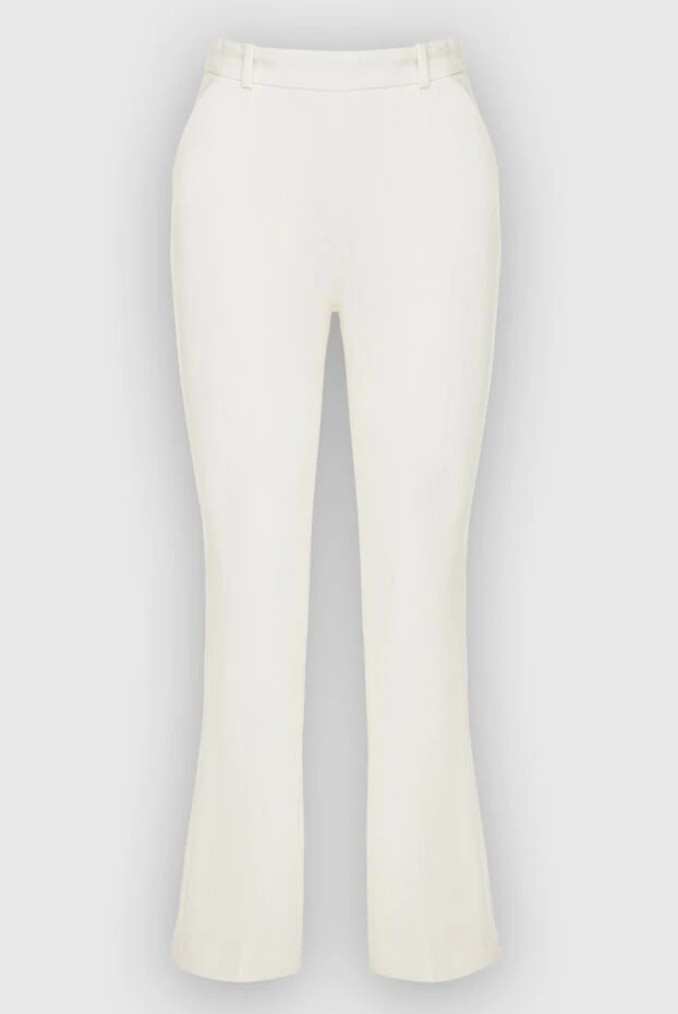 Women's straight-leg wool pants white