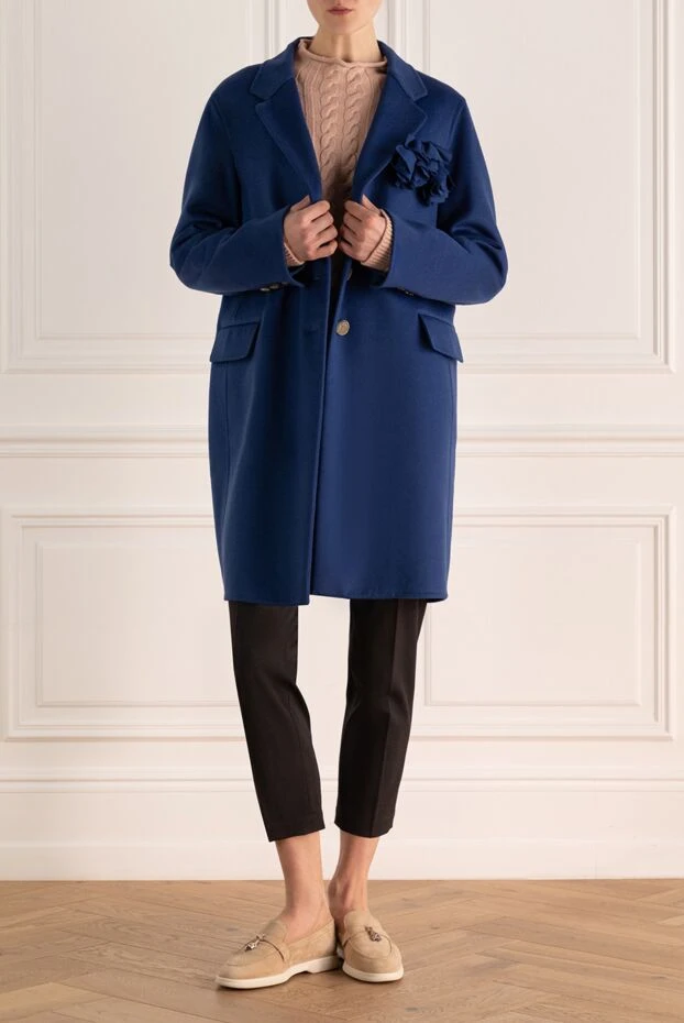 Ermanno Scervino жіночі пальто із вовни синє жіноче купити фото з цінами 133780 - фото 2