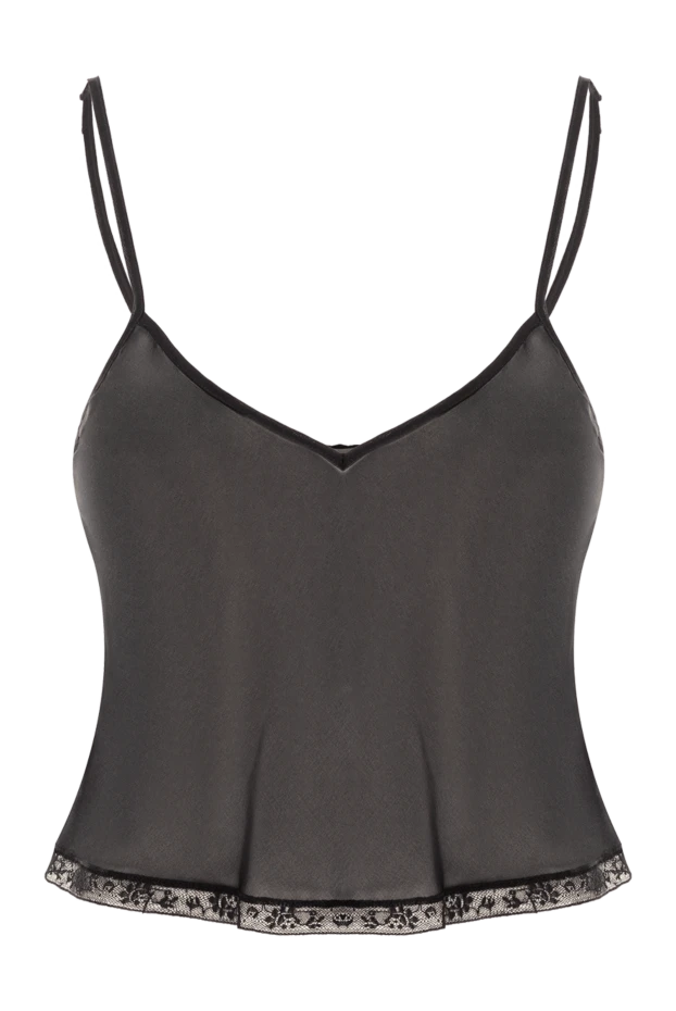 Lightweight black chiffon top with lace top - photo 1