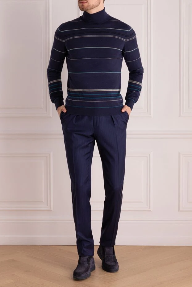 Corneliani man blue wool trousers for men buy with prices and photos 133832 - photo 2