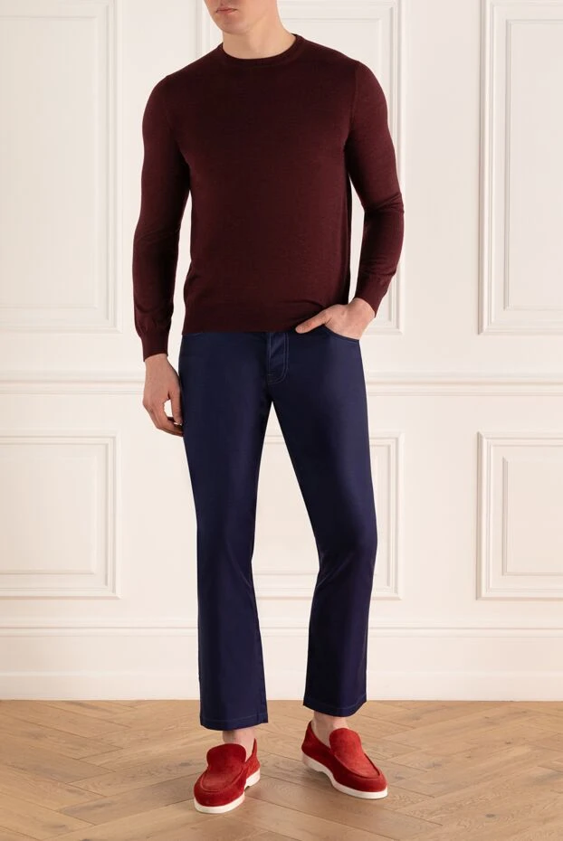 Corneliani man blue wool trousers for men buy with prices and photos 133837 - photo 2