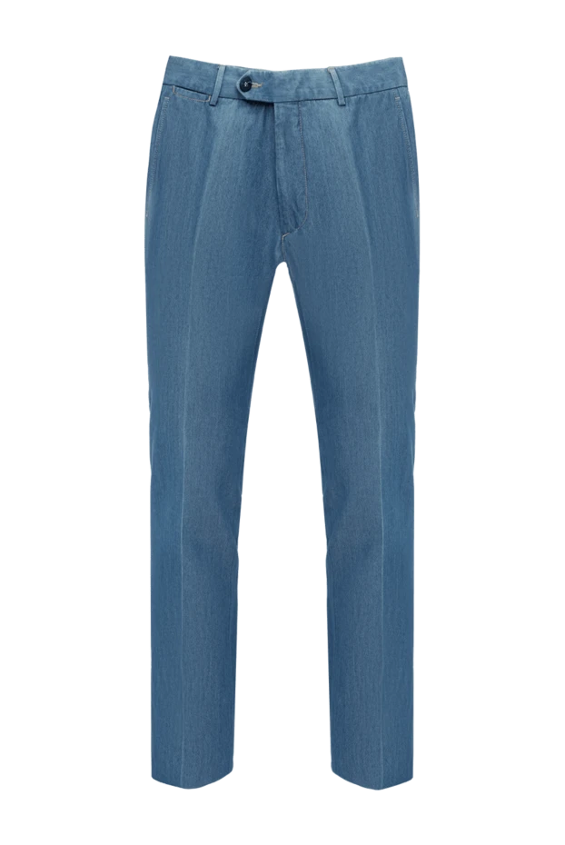 Corneliani man blue cotton trousers for men buy with prices and photos 133842 - photo 1