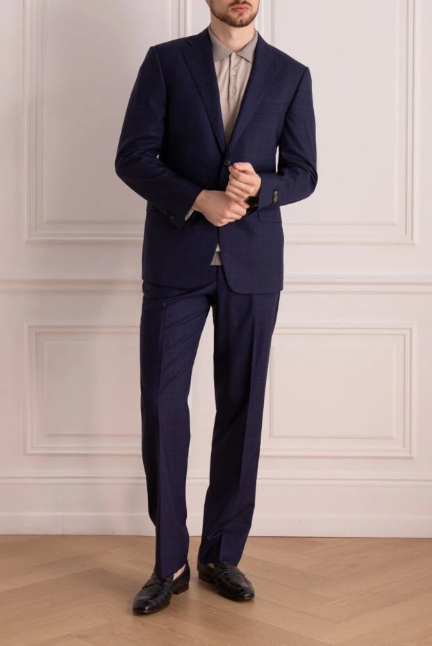 Corneliani man men's suit made of wool, blue buy with prices and photos 133872 - photo 2