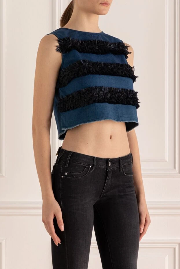 Twisty polyester top blue for women 196898 - photo 3
