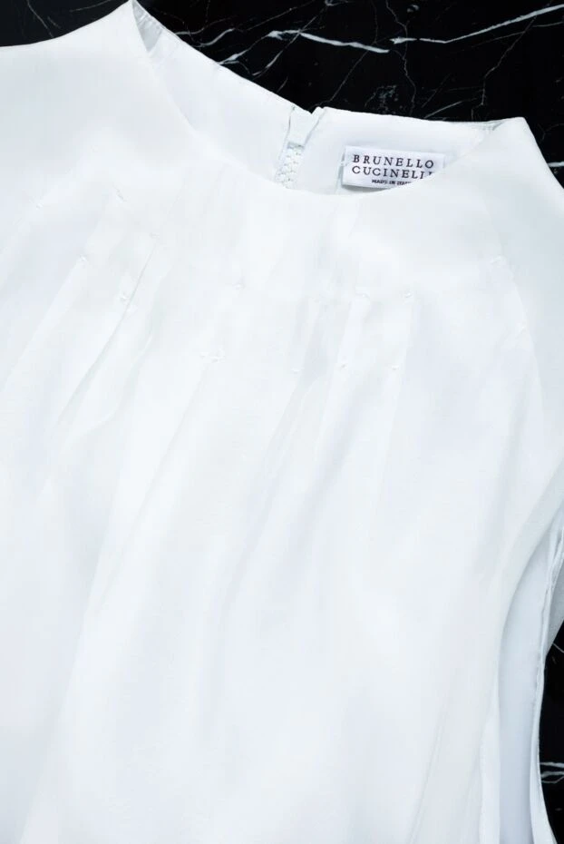 Brunello Cucinelli women's sleeveless top in lightweight silk with a soft drape 134022 - photo 2