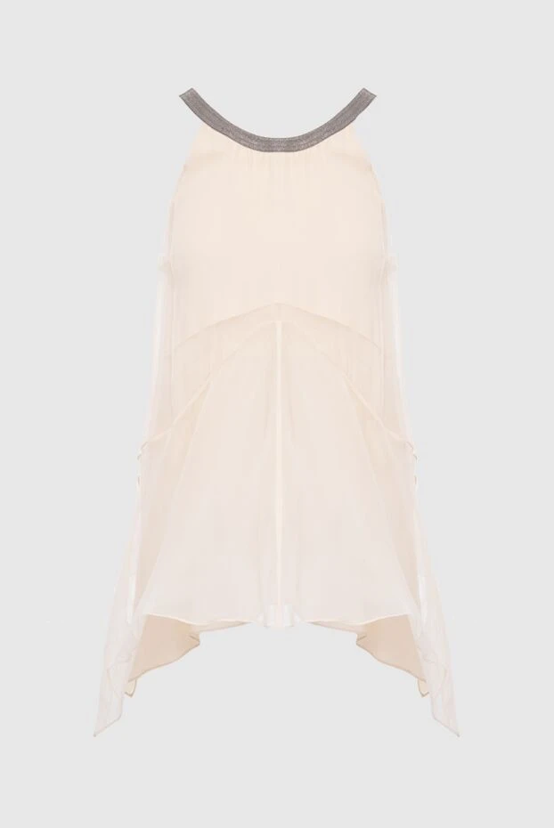 Silk top for women beige - photo 1