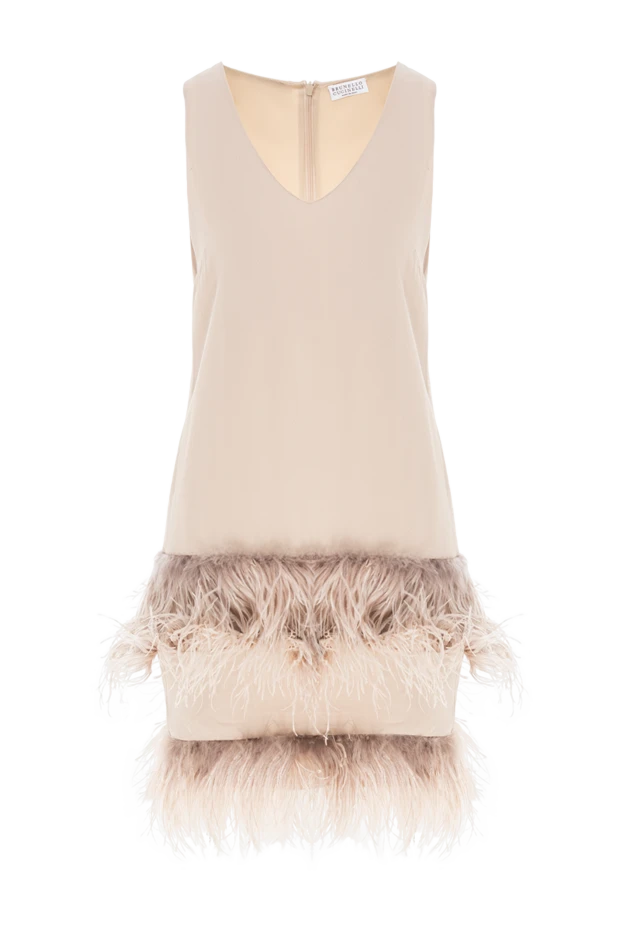 Brunello Cucinelli sleeveless dress with a feather skirt in pastel shades 134086 - photo 1