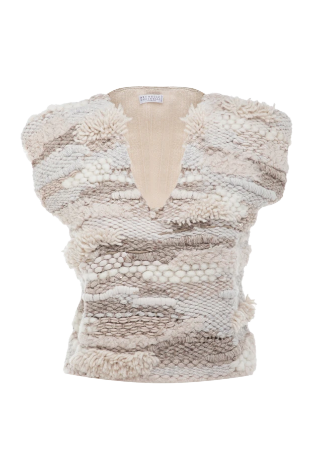 Cashmere top for women beige - photo 1