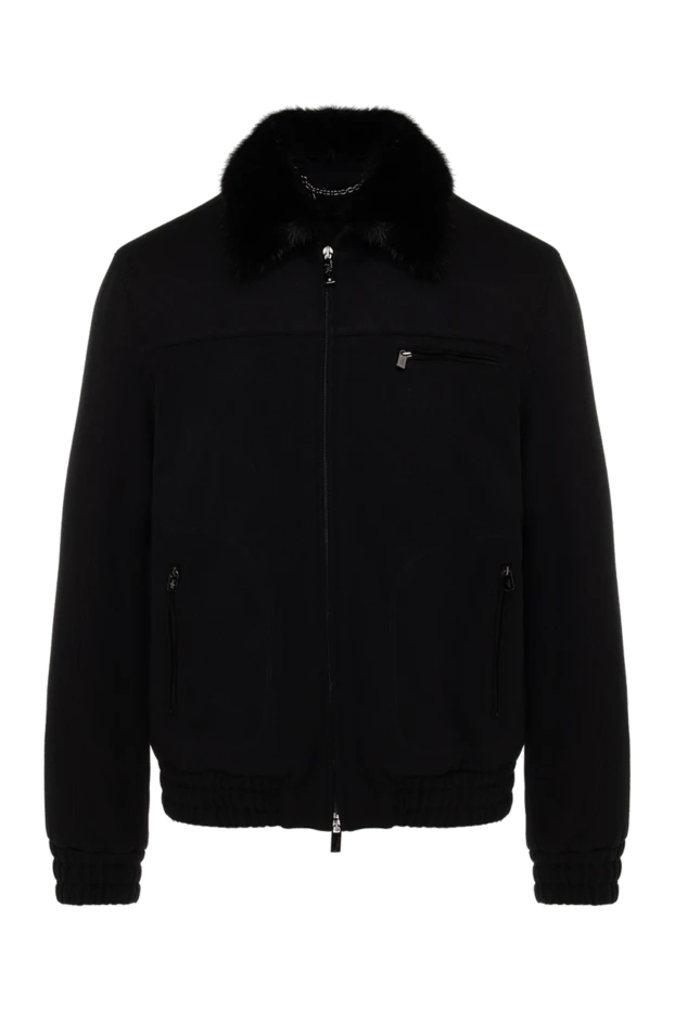 Hettabretz man black cashmere and leather jacket for men 134439 - photo 1