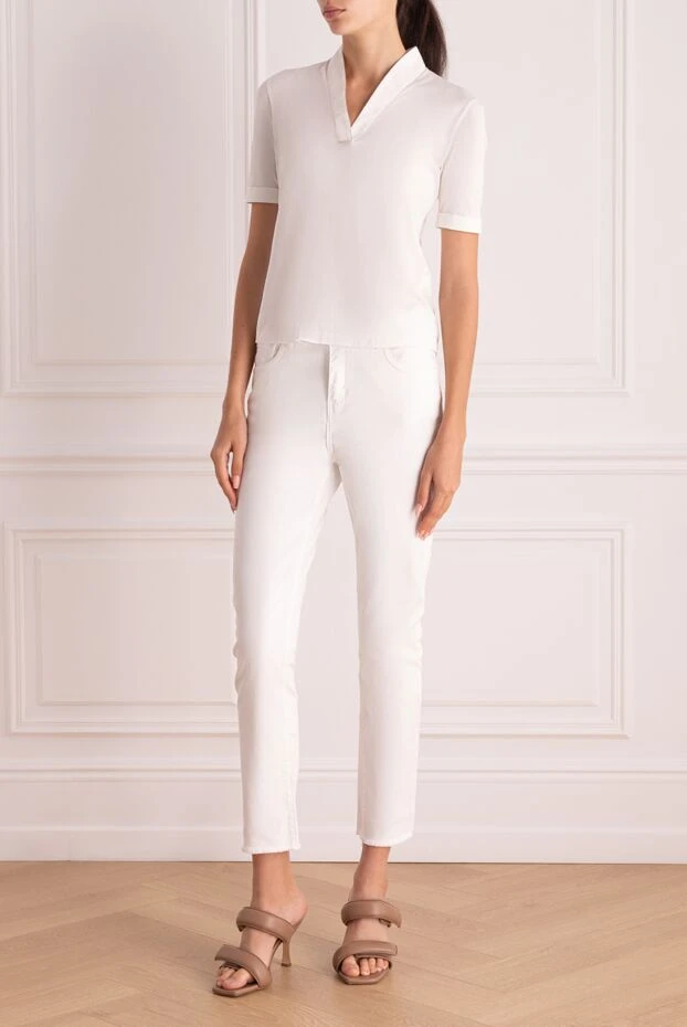 Gran Sasso женские блуза из хлопка белая женская купить с ценами и фото 134530 - фото 2
