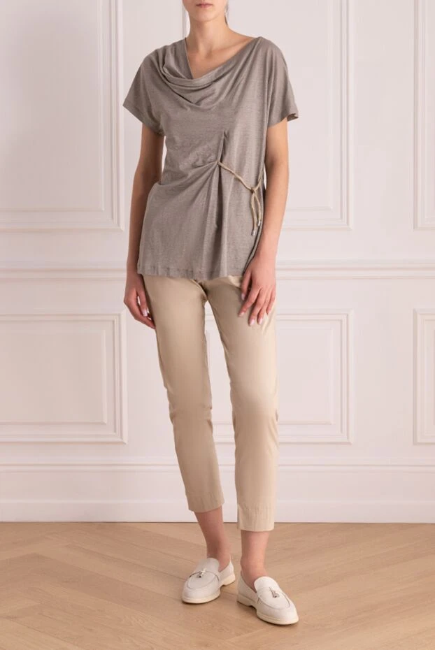 Gran Sasso woman beige linen top for women buy with prices and photos 134542 - photo 2