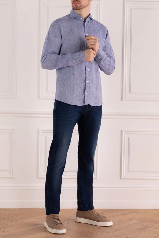 Eton man men's blue linen shirt 134869 - photo 2