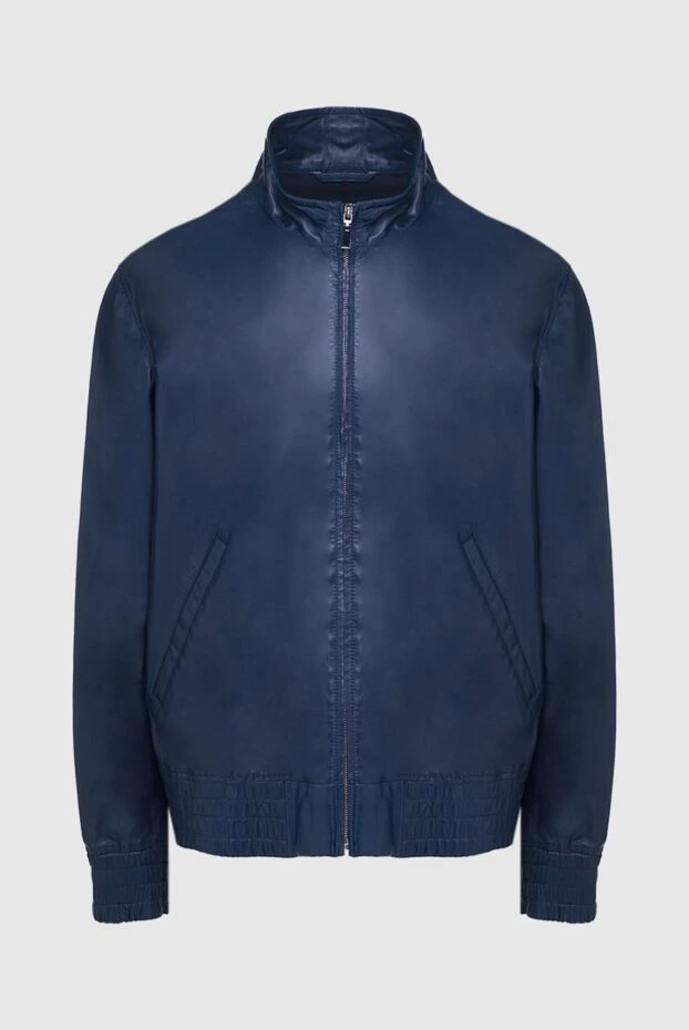 Schiatti мужские куртка кожаная синяя мужская купить с ценами и фото 134940 - фото 1