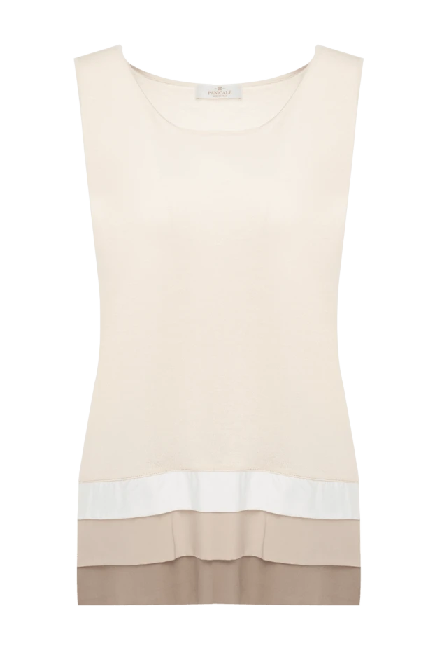 Panicale woman women's beige cotton top 134995 - photo 1