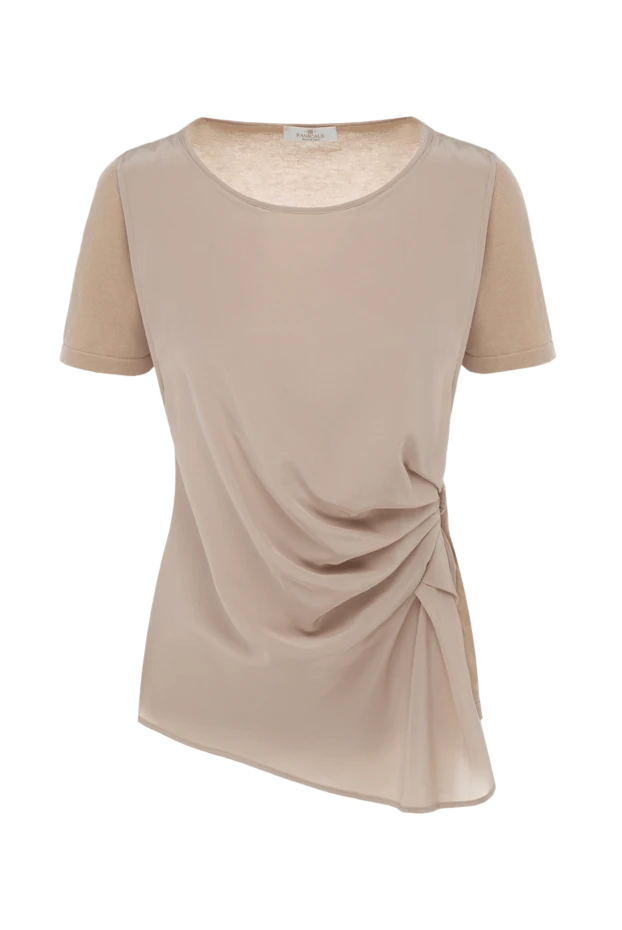 Panicale женские блуза из хлопка и шелка бежевая женская купить с ценами и фото 135000 - фото 1