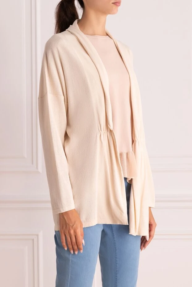 Panicale woman beige cotton cardigan for women 135014 - photo 3