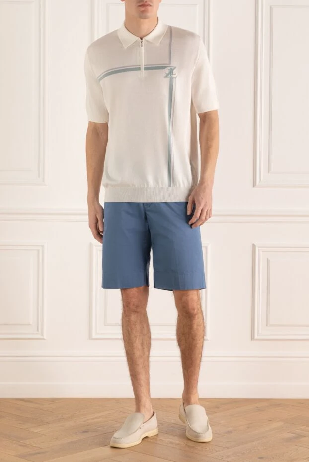 Cortigiani man blue cotton and elastane shorts for men buy with prices and photos 135114 - photo 2