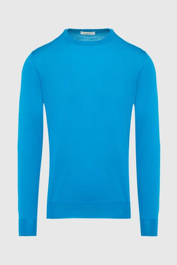 Pashmere man blue cashmere and silk jumper for men buy with prices and photos 135307 - photo 1
