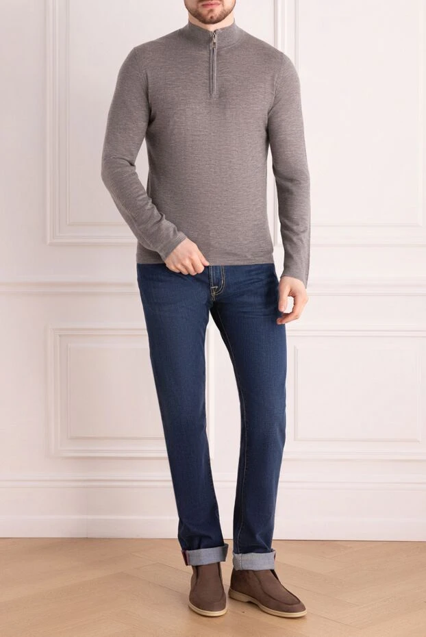 Pashmere man gray cashmere troyer for men buy with prices and photos 135308 - photo 2