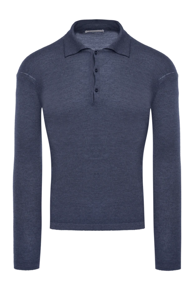 Pashmere man cashmere long sleeve polo blue for men 135309 - photo 1