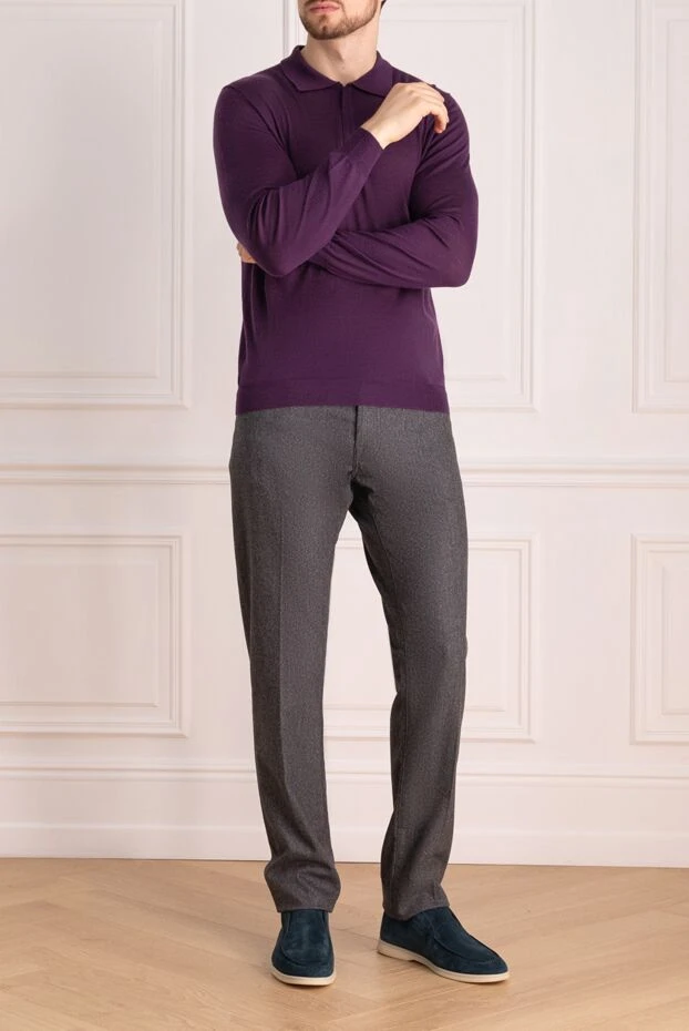 Pashmere man men's long sleeve cashmere polo purple buy with prices and photos 135312 - photo 2