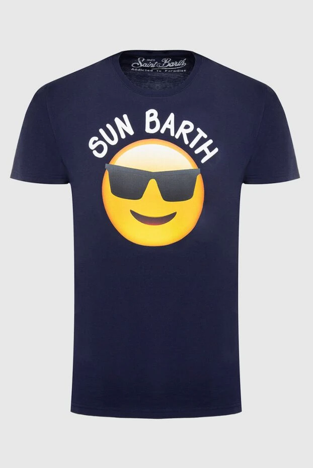 MC2 Saint Barth мужские футболка из хлопка синяя мужская купить с ценами и фото 135407 - фото 1