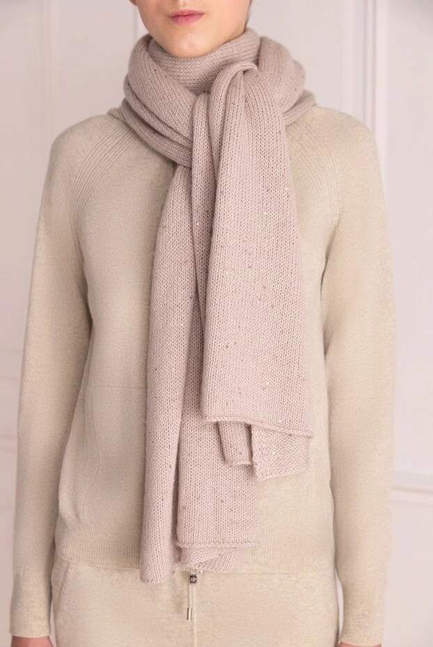 Panicale woman beige wool scarf for women 135505 - photo 2