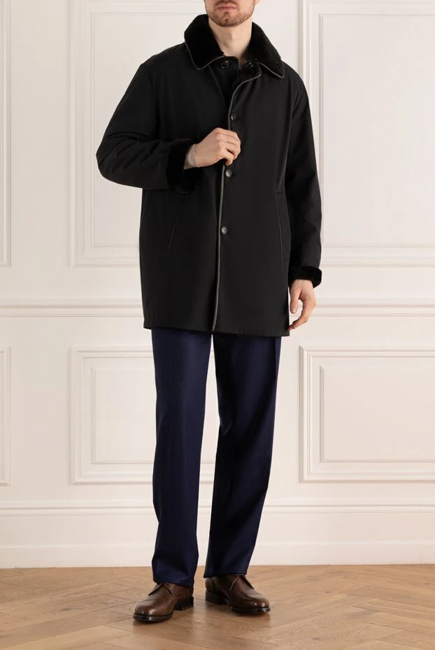 Gallotti man black lambskin and polyamide coat for men buy with prices and photos 135530 - photo 2