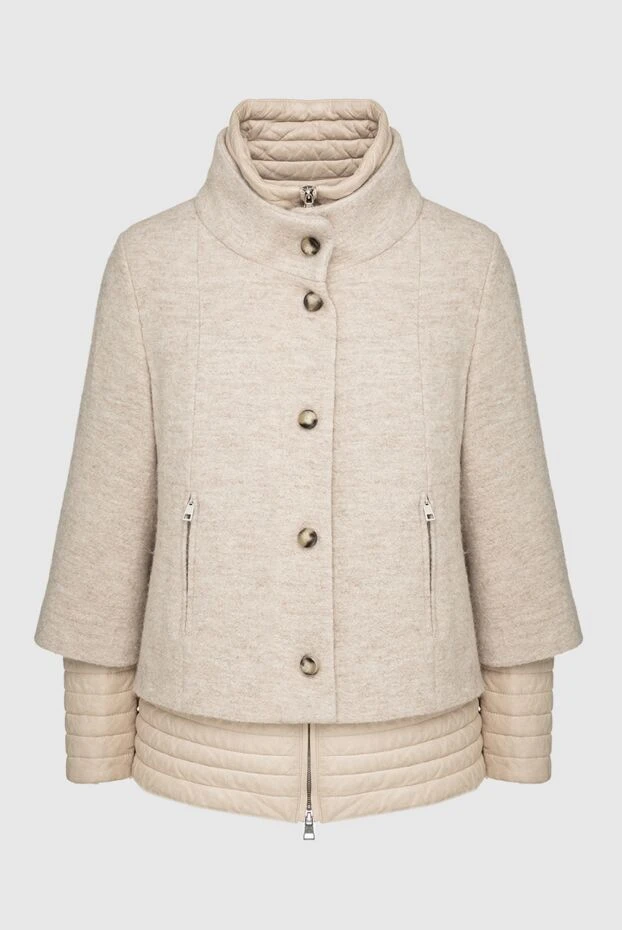 Gallotti woman women's down jacket made of wool and lamb skin, beige buy with prices and photos 135551 - photo 1